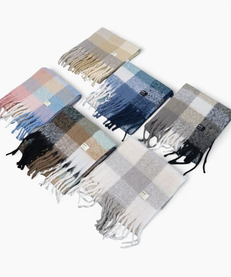 KIVI(キヴィ)の「ベーシックチェックバックルマフラー (6COLOR)(ファッション小物)」
