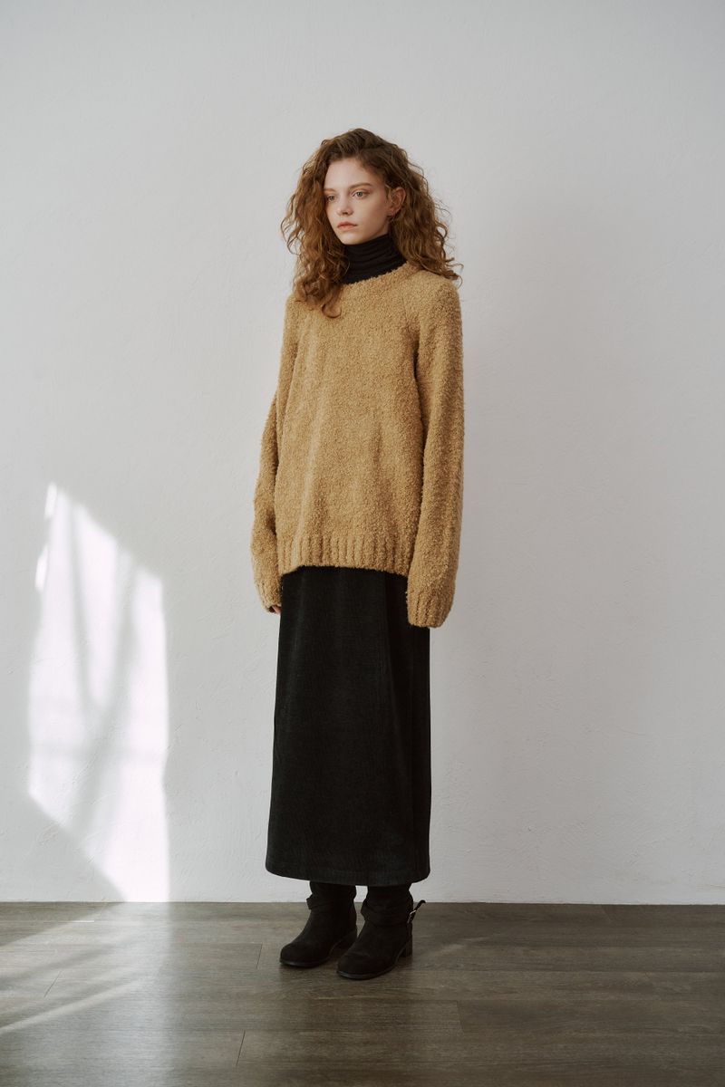 Coil round knit (Beige)