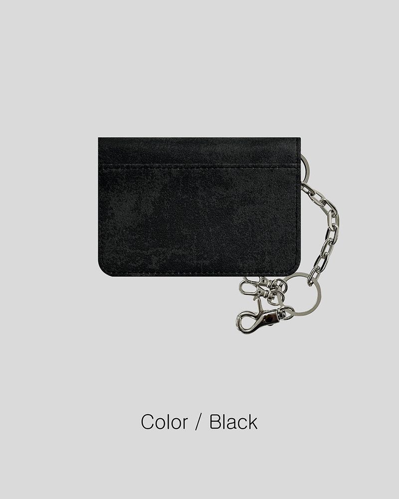 Vintage leather key ring wallet