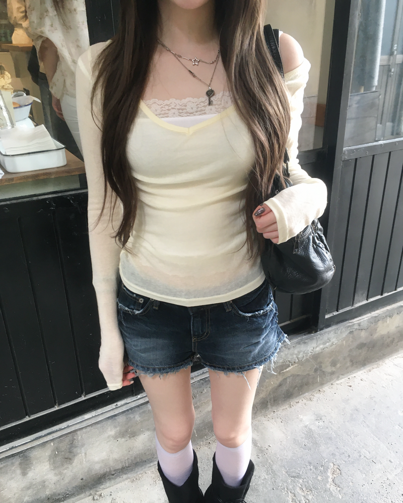 Pastel lace sleeveless
