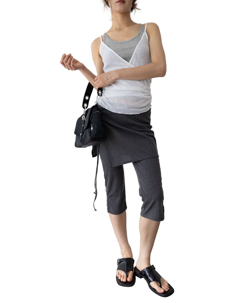 Ribbed Capri Wrap Pants