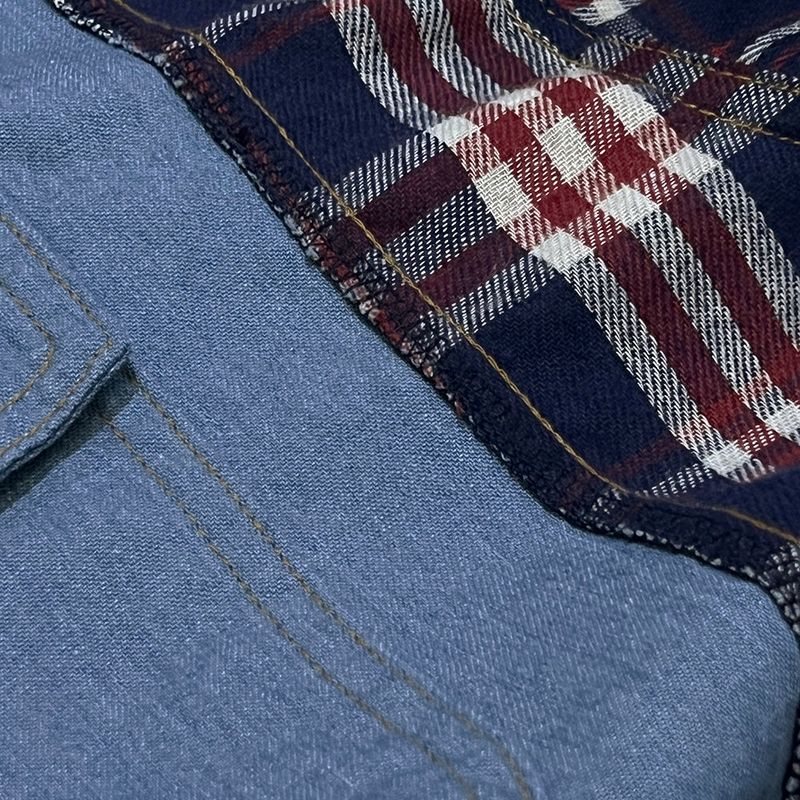 check block denim shirt_blue