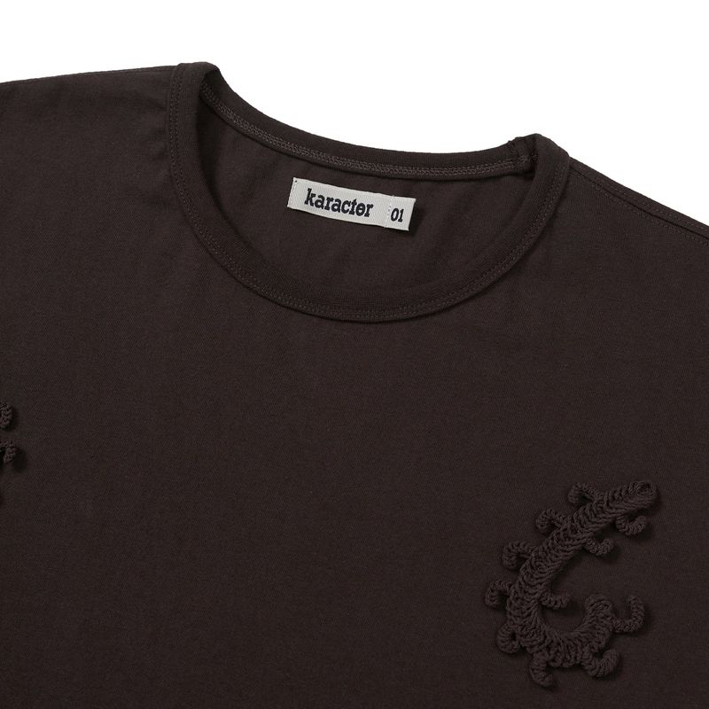Weaving stem T-shirts / Brown