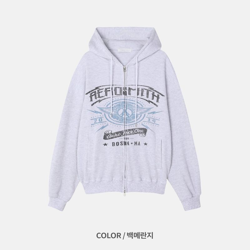 Light Waffle Hood Zip-Up (No.852)