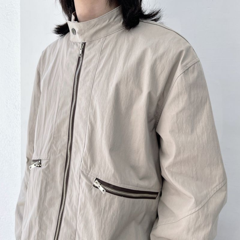 Waffle Knit Double-Zip Button Detail Hooded Jacket
