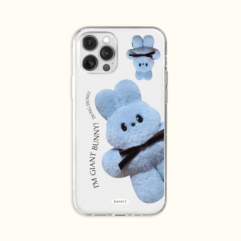 BBIBIT(ピビット)の「Giant Bunny Dung dung Jelly Hard phone case blue(Smartphone Accessories)」