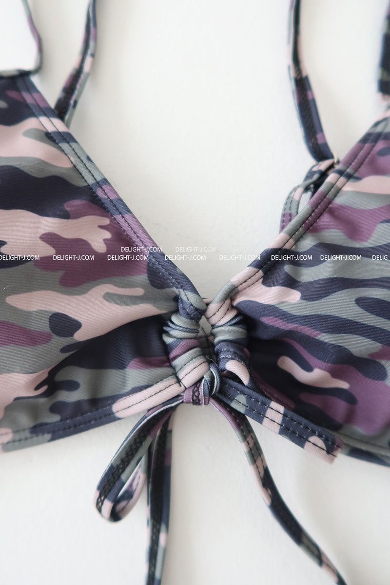 camo military strap bikini