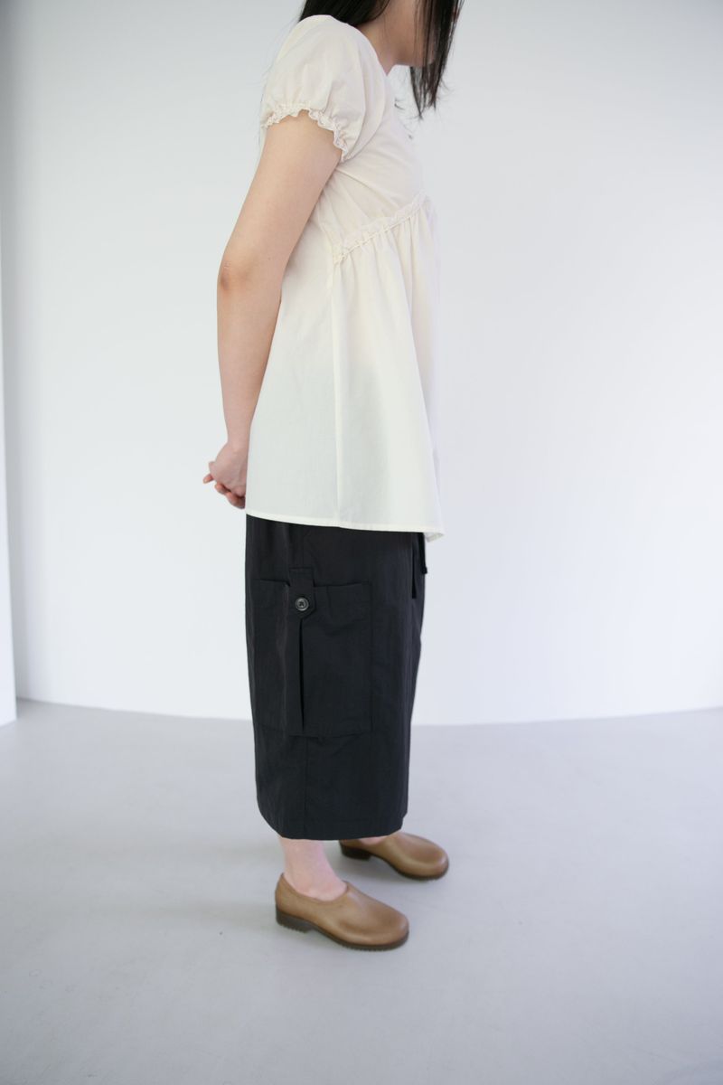 lace cotton puff sleeve ops(2colors)
