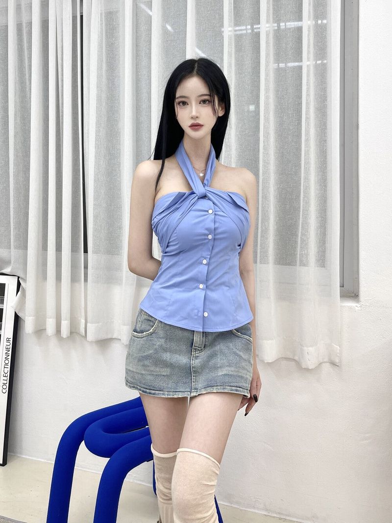 779. Washing micro denim sk pt