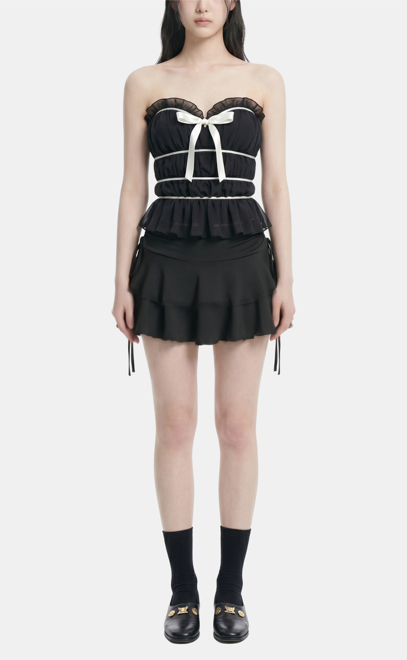Riva Ribbon Frill Top