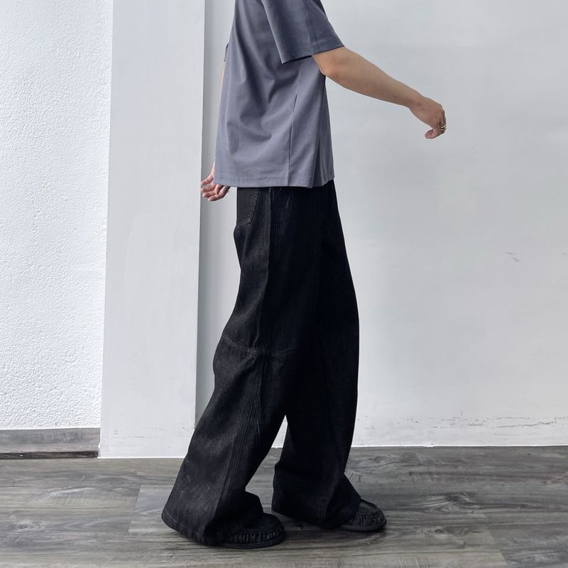 Ink Black Draped Trousers