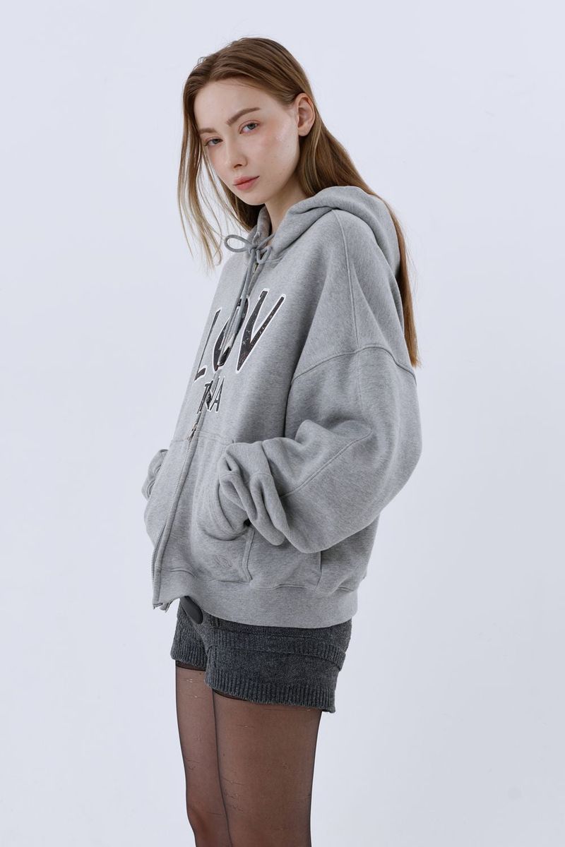 LT ROUGH HOOD ZIP-UP_GREY