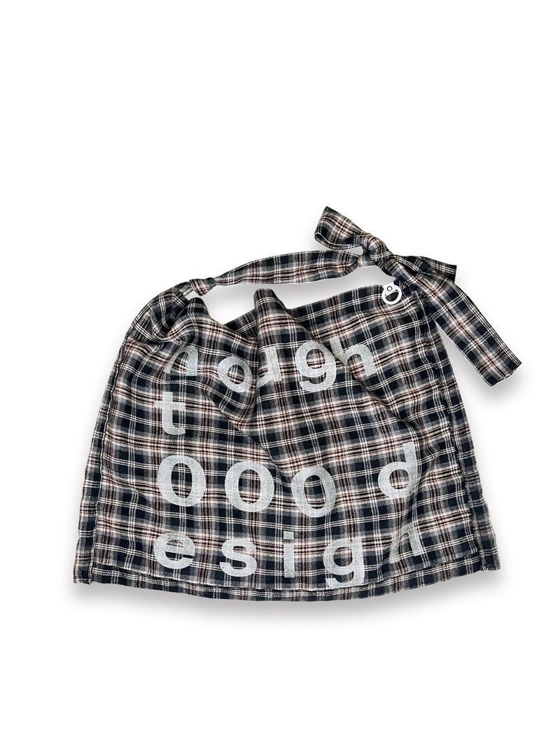 000 Design Check Tie Bag / Black