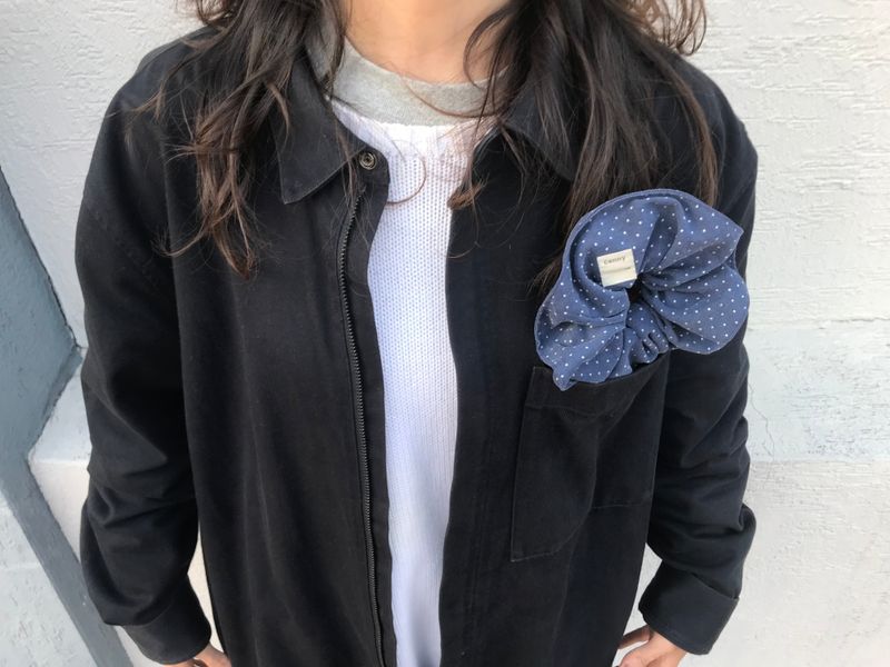Vintage Hair Ruffle - Old Shirt Navy