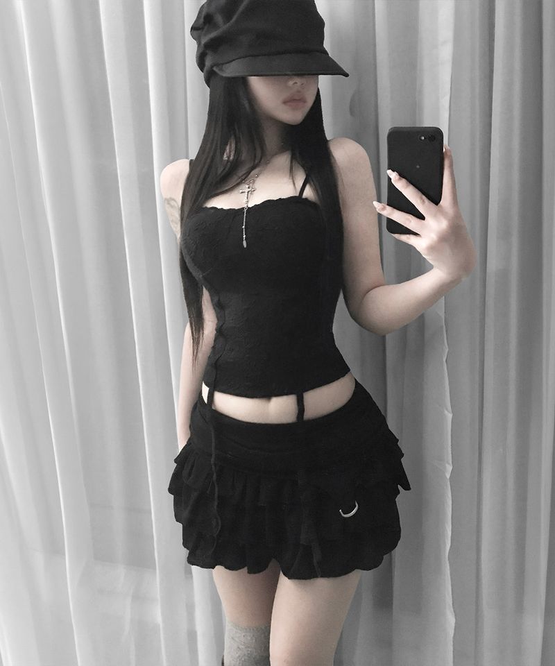 ローズ レース コルセット トップ(4colors)