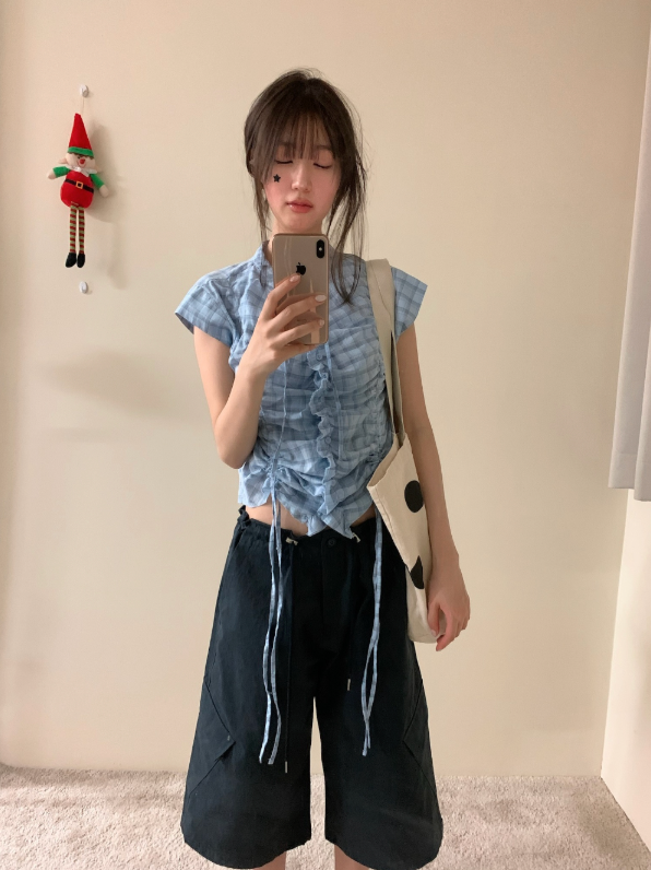 fleur check blouse