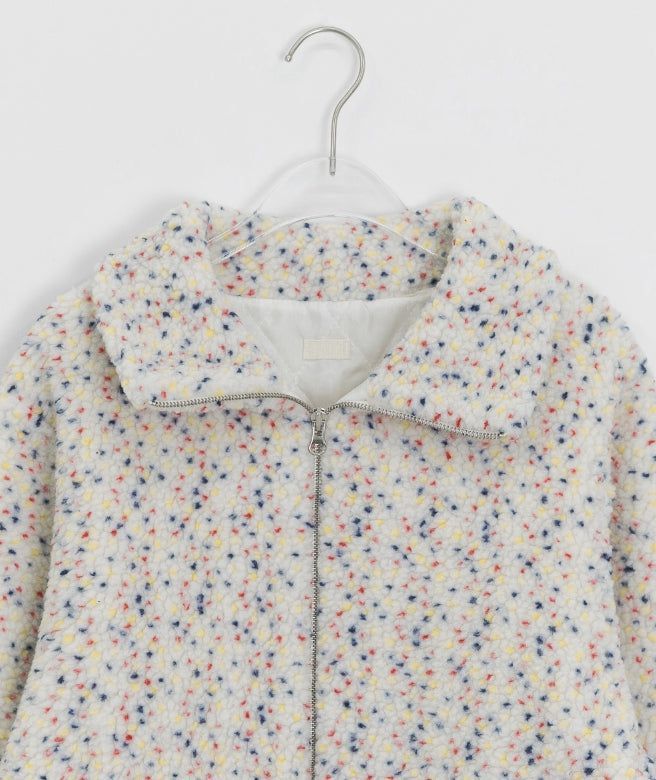 Tumbab Wool Collar Quilted Fleece Jumper