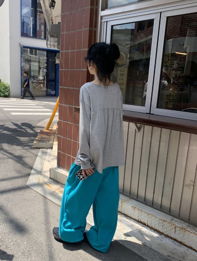 26SS★ [BAONHAUS] Alt Color Banding Wide Jogger Pants