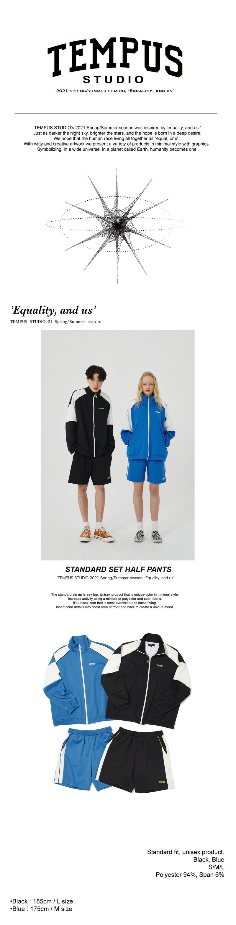 STANDARD TRACK HALF PANTS [BLUE]