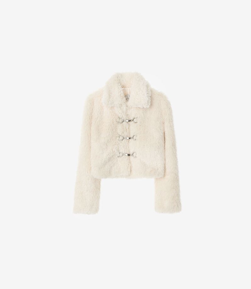 Rabbit Hook Crop Fur Jacket