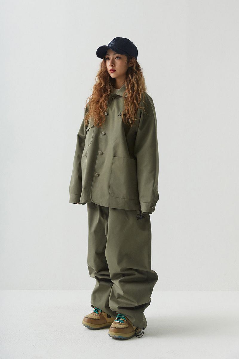 BSR2223FWJK065 LOGO COLLAR COTTON BASIC JACKET KHAKI