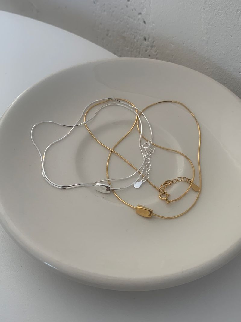  (silver925) シルキービーンネックレス *gold