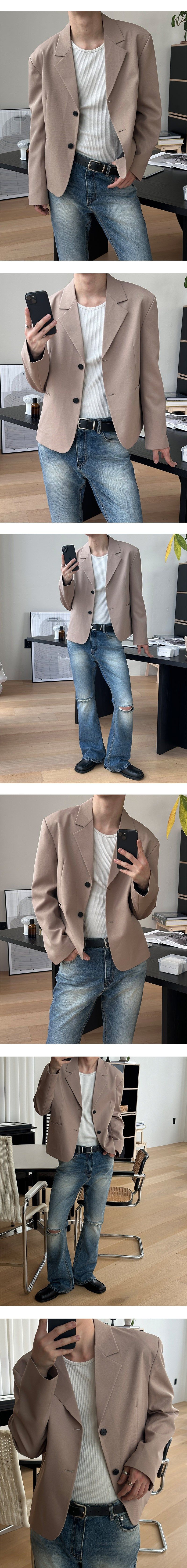 [S/F] Minimal crop blazer(2color)