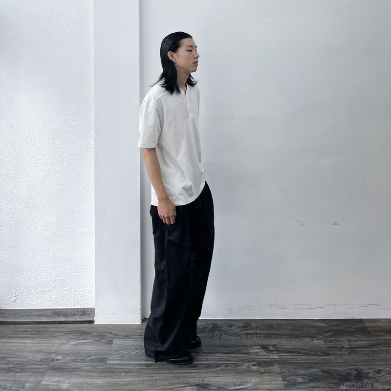 Collarless Henley Tee