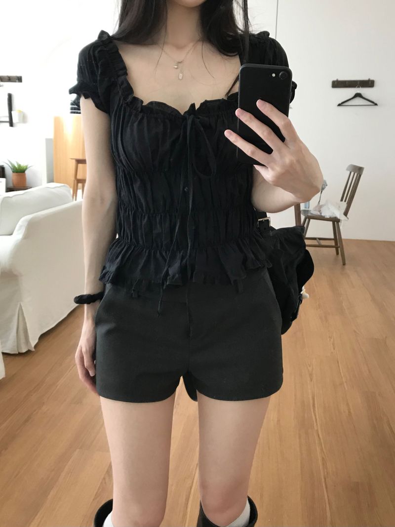 Betty Shirring Blouse (2 colors)
