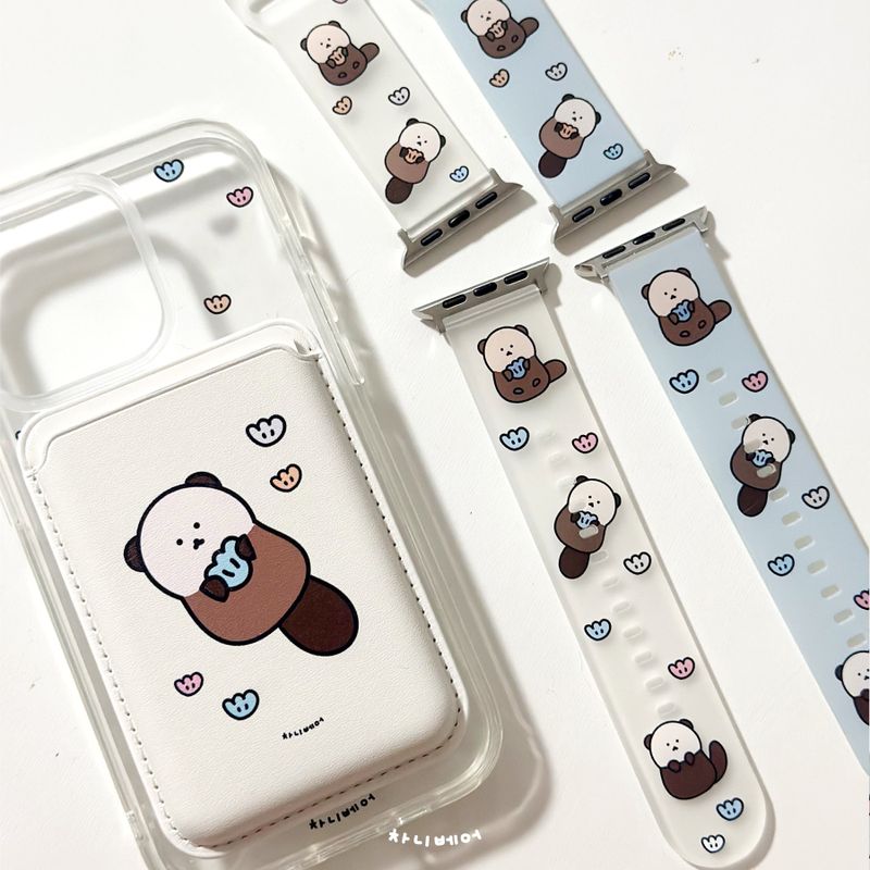 Chanibearの「Sea otter Chanibear Apple Watch Strap (transparent,42-44mm)(Smartphone Accessories)」