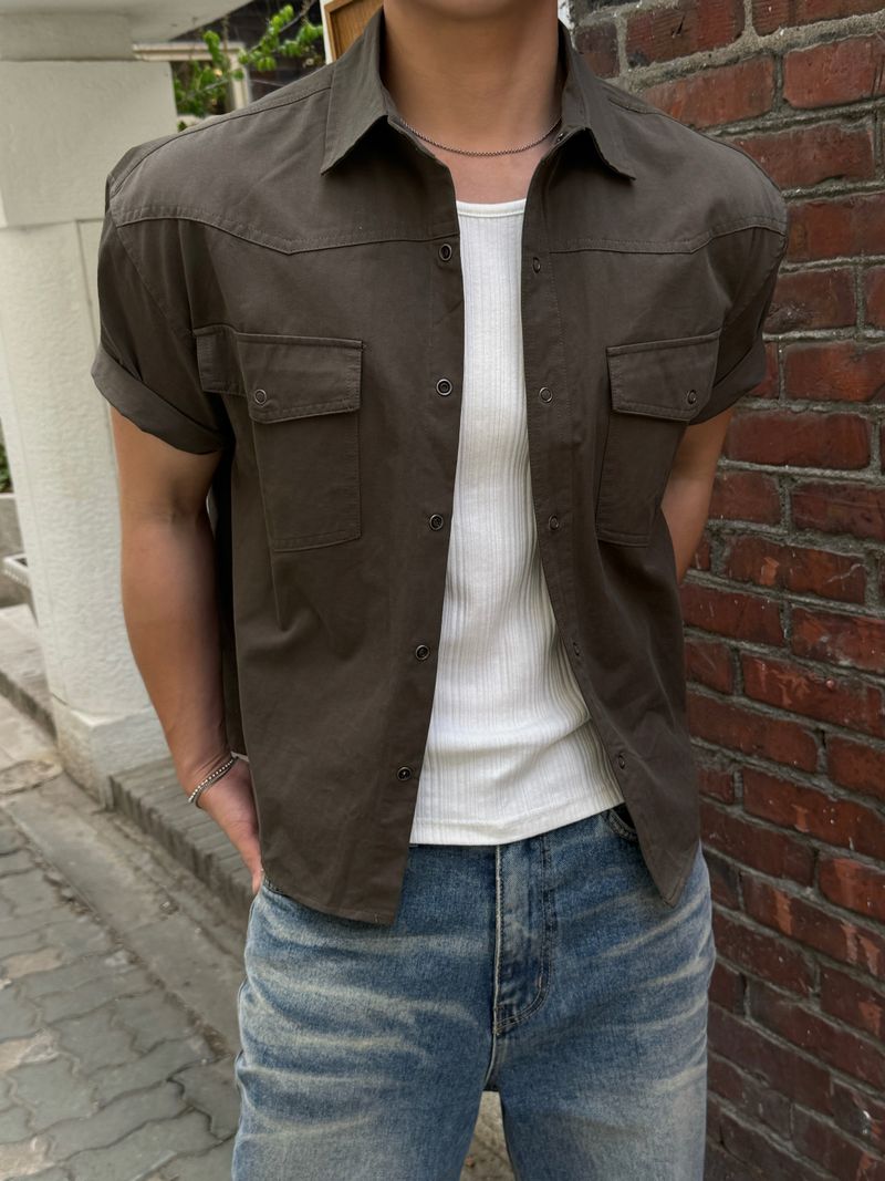 AVAND（アバンド）の「Cotton western cropped shirt jacket（Tops）」