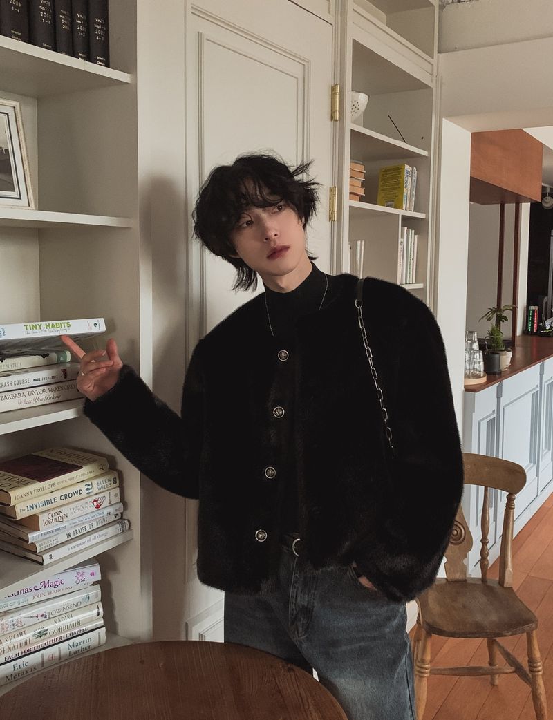 Mink Reversible Suede Crop Jacket