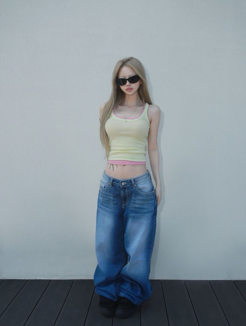 true hoop pink denim