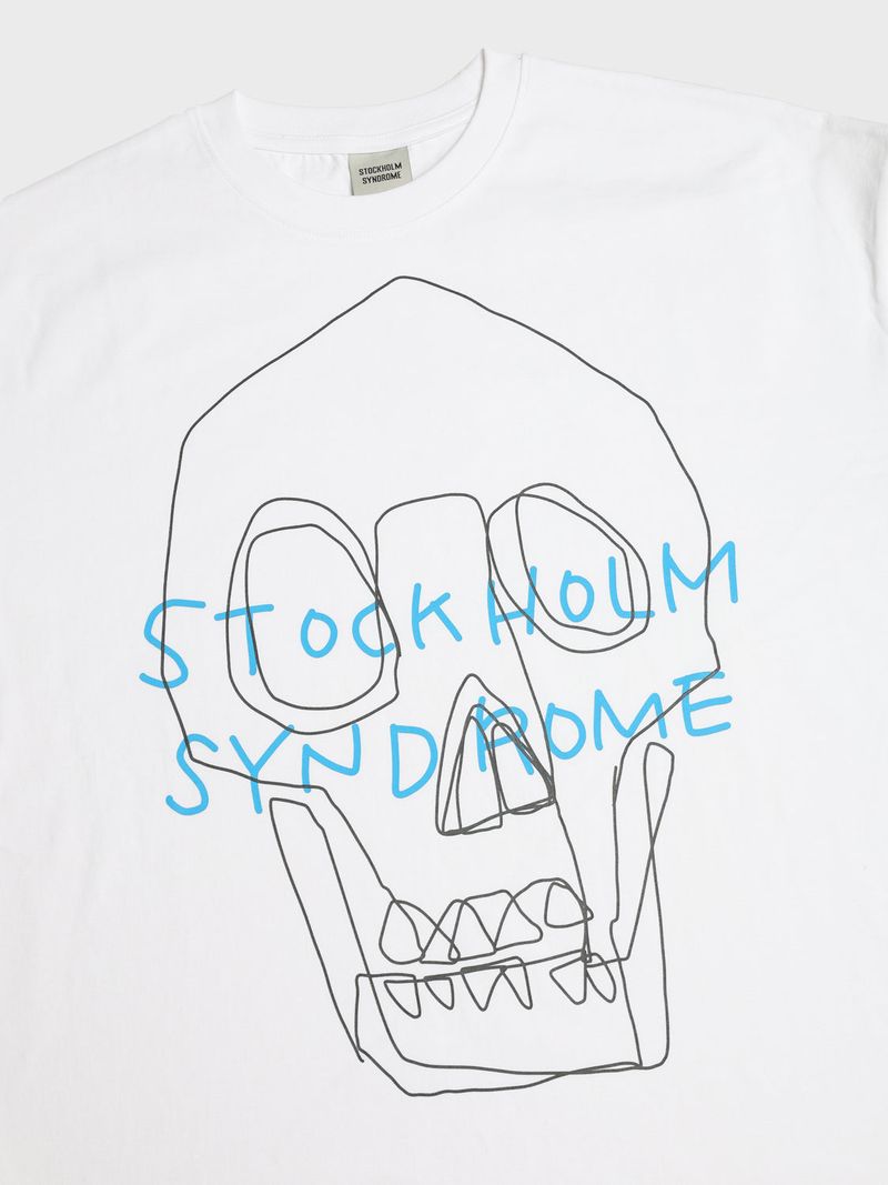 ラインスカルTシャツ - ホワイト
