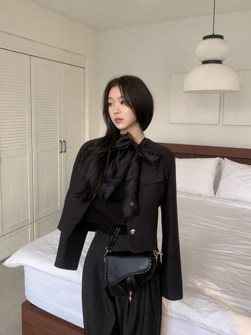 Tilly Tie Scarf Long Sleeve Top