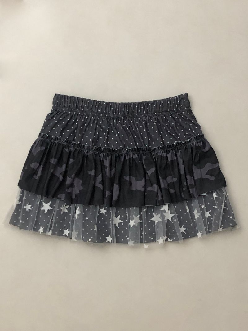 Gray Dot Camo Lace Skirt