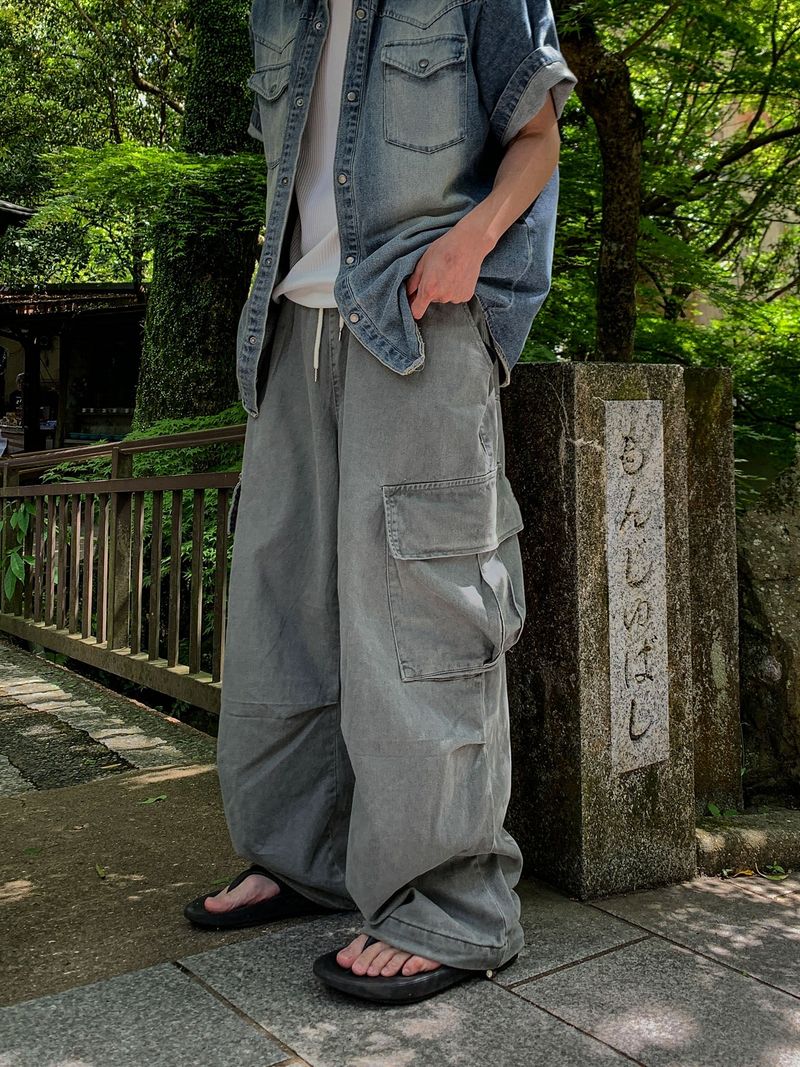 WHAT A LOOK（ワット ア ルック）の「Four-Season Styled Washed Big Cargo Pants（Pants）」