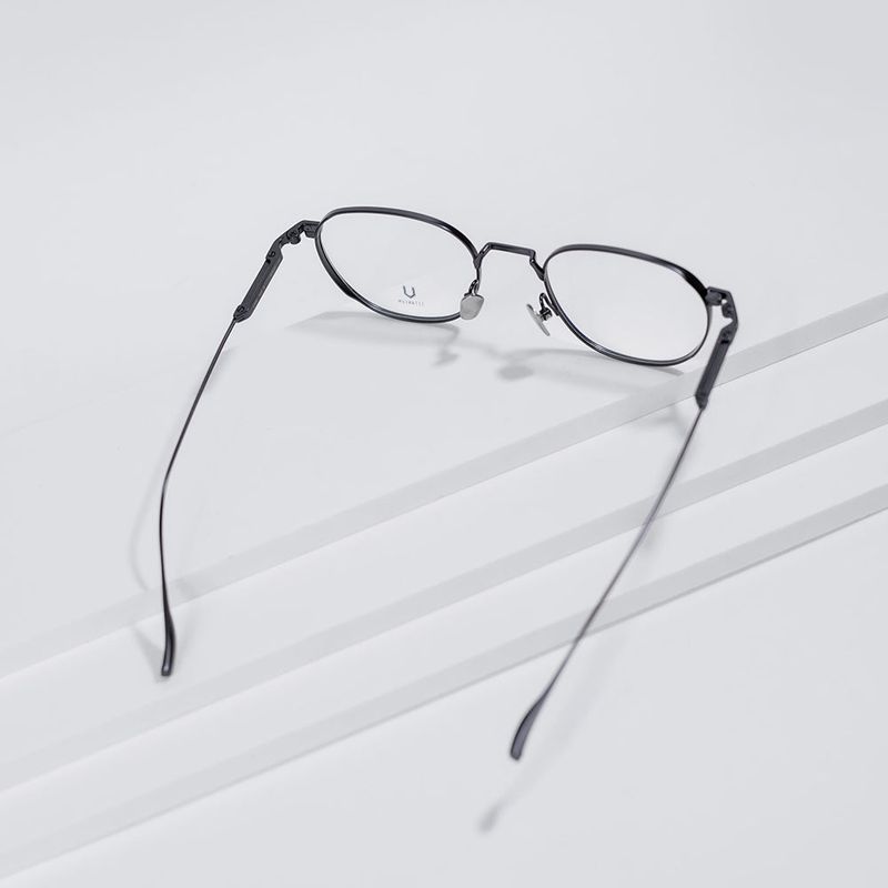Knouun Round titanium glasses CODE. 102. B Navy