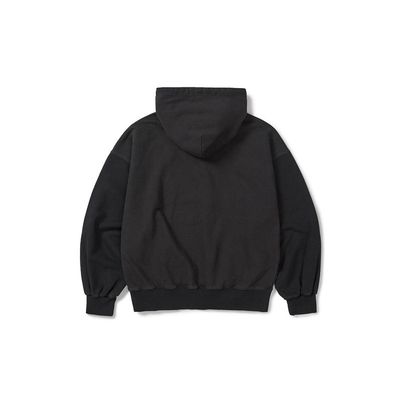 Grid hoodie / Washed black