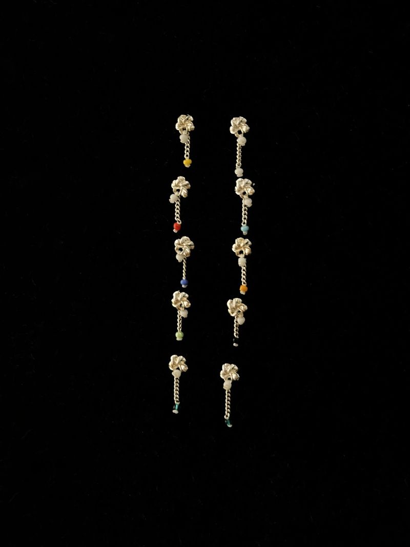 [CCNMADE] Plumeria Silverchain Earring (9color)