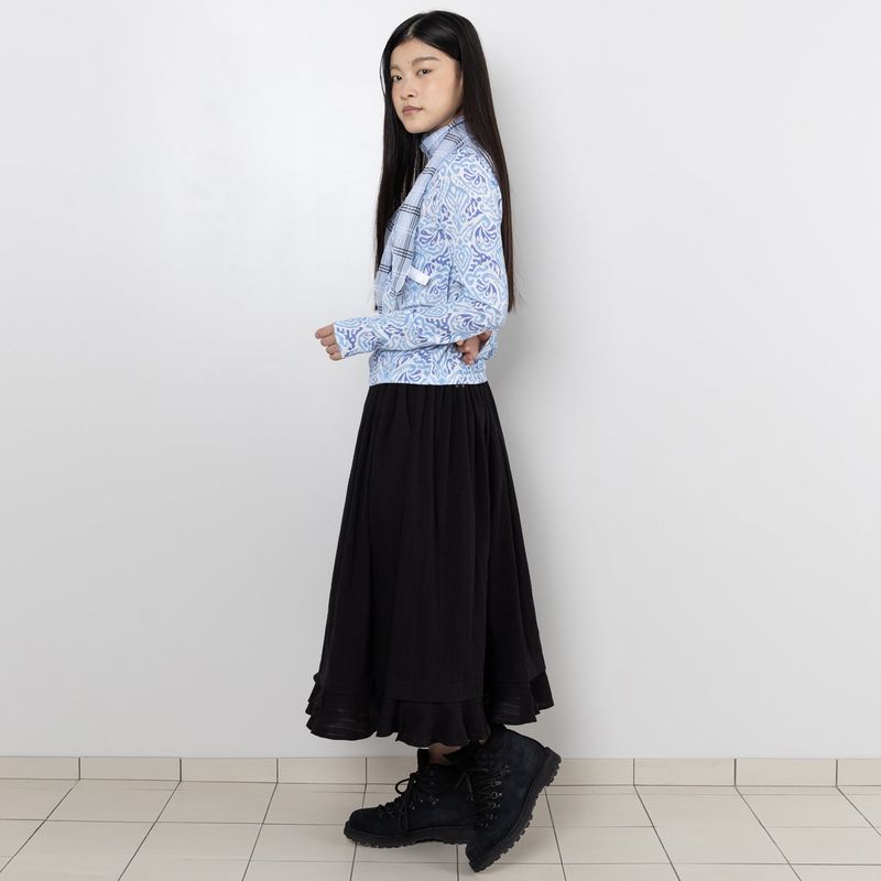 WEBHOUSE（ウェブハウス）の「TTTTwister Ruffle Long Skirt - Black（Skirts）」