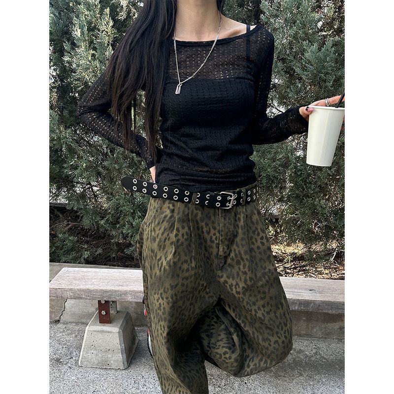 [Unisex] Two tuck leopard pants(3color)