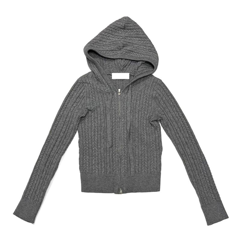 Tweedy knit zip up