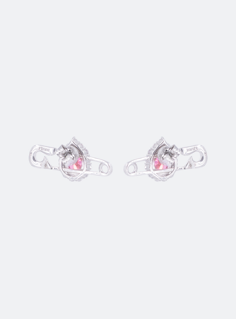 COCKTAIL SAFETY-PIN EARRINGS (Pink)