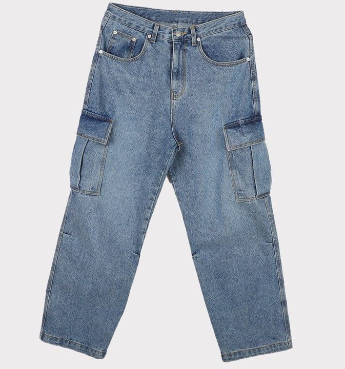 ASCLO Washed Denim Cargo Pants