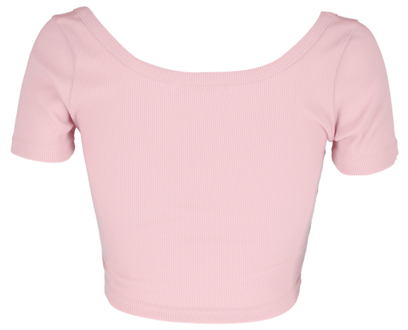 [Seow] Croped logo T-shirts, pink