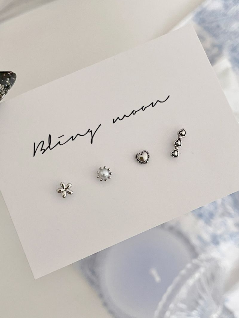 [4 set] mini heart ball piercing set