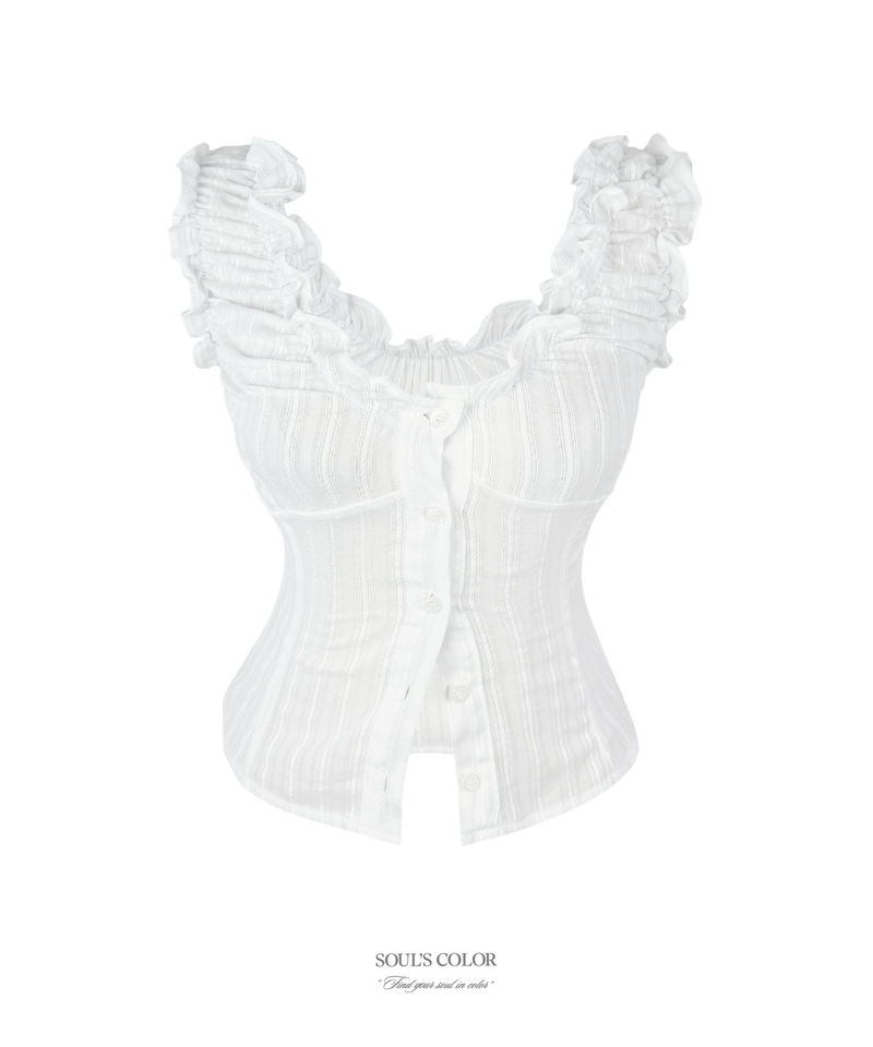 Rosy frill blouse (3color)