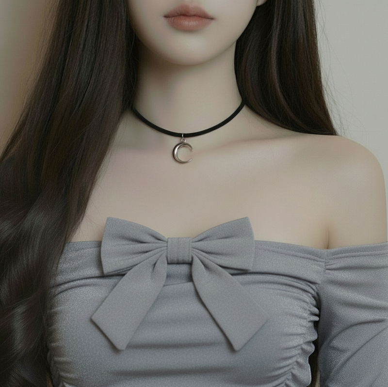 aimelbie（アイメルビー）の「Crescent Moon Choker - Silver ver.（Accessories）」