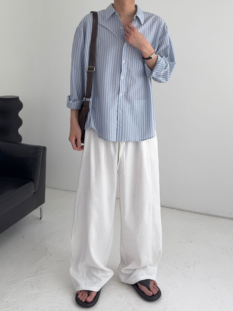 SY Relaxed Fit Seersucker Stripe Shirt (4C)